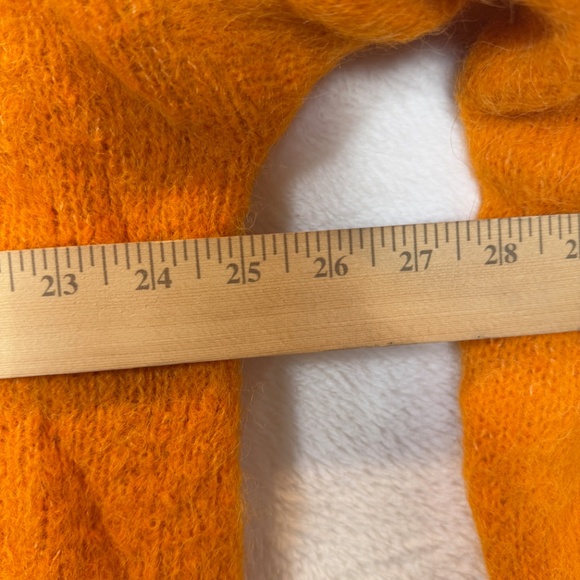 H&M Sweater Womens Size Large Orange Alpaca Blend Pullover Gorpcore Boxy - Picture 4 of 6